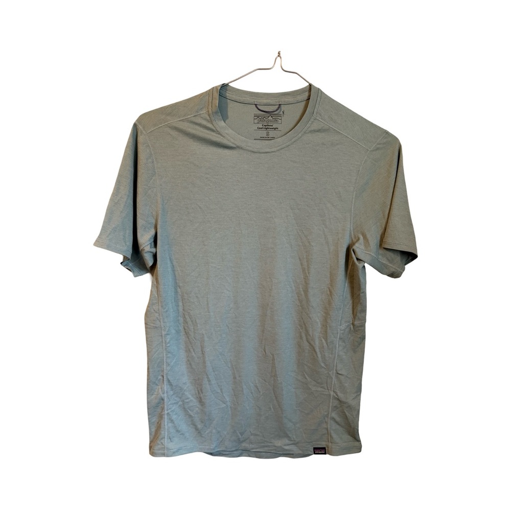 Patagonia Capilene Cool Lightweight Men's Light Gray Short Sleeve Size Small